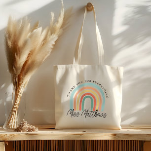 Moderne en stijlvolle regenboogleraar Dank je cade Tote Bag