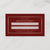Moderne en stijlvolle, rode en Gold-Benoemingskaar Afsprakenkaartje (Voorkant)