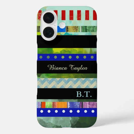 moderne en stijlvolle strepen en aangepaste naam Case-Mate iPhone case (Achterkant)