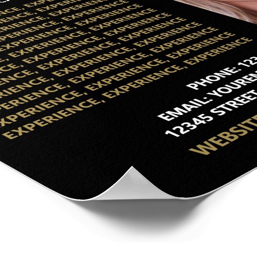 Moderne en stijlvolle taakzoekers curriculum vitae poster (Hoek)