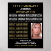 Moderne en stijlvolle taakzoekers curriculum vitae poster (Voorkant)