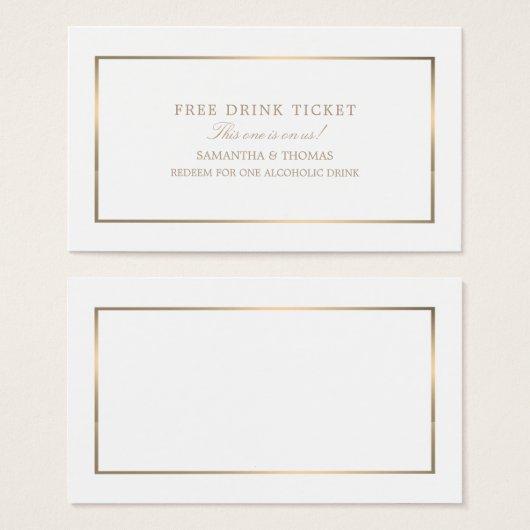 Moderne en stijlvolle, witte en goudloze, gratis D Visitekaartje (Voorkant /achterkant)