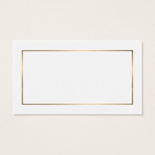 Moderne en stijlvolle, witte en goudloze, gratis D Visitekaartje (Achterkant)