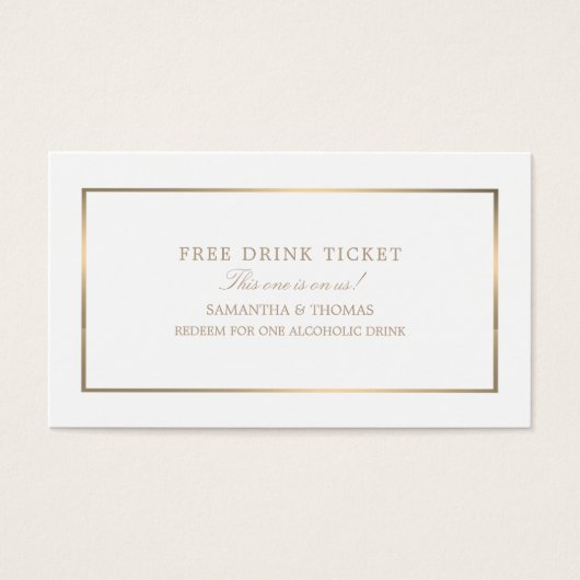 Moderne en stijlvolle, witte en goudloze, gratis D Visitekaartje (Voorkant)