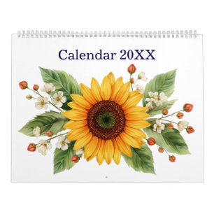 Moderne en stijlvolle zonnebloem agenda 2026 kalender