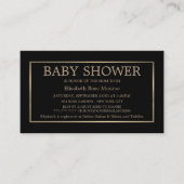 Moderne en stijlvolle, zwarte en goudkleurige Baby Visitekaartje (Voorkant)