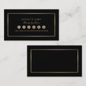 Moderne en stijlvolle, zwarte & gouden, klantenkaartje (Voorkant / Achterkant)