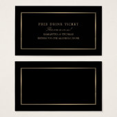 Moderne en stijlvolle, zwarte & goudloze, gratis D Visitekaartjes (Voorkant /achterkant)