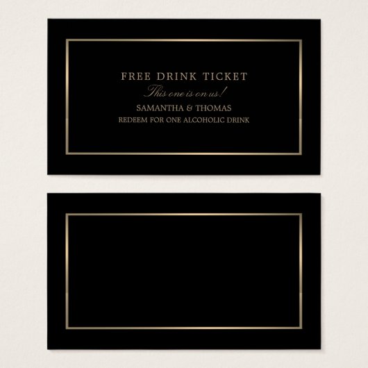 Moderne en stijlvolle, zwarte & goudloze, gratis D Visitekaartjes (Voorkant /achterkant)