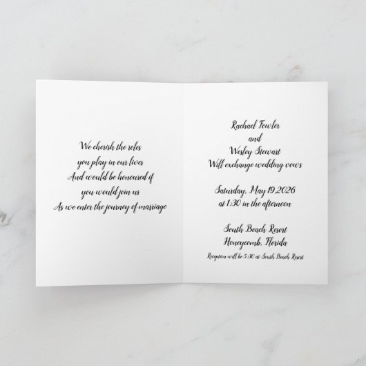 Moderne en traditionele uitnodiging tot bruiloft (Binnen)