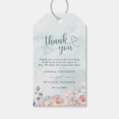 Moderne en trendy blauwe roos trouwdag bedankkaart cadeaulabel (Voorkant)