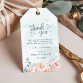 Moderne en trendy blauwe roos trouwdag bedankkaart cadeaulabel