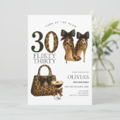 Moderne en trendy Flirty 30 verjaardagsuitnodiging Kaart (Staand voorkant)