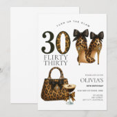 Moderne en trendy Flirty 30 verjaardagsuitnodiging Kaart (Voorkant / Achterkant)