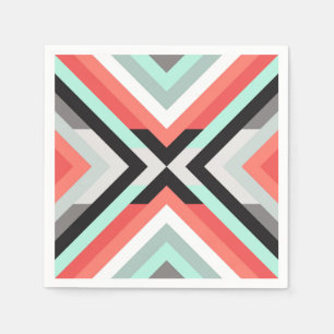 Moderne en trendy geometrische mint Coral Design Servet