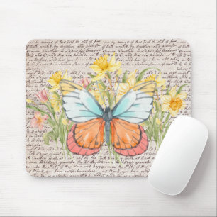 Moderne en trendy kraftpapier achtergrond Botanisc Muismat