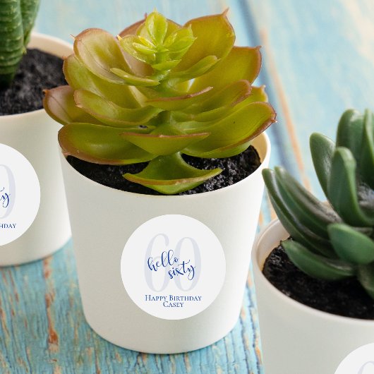 Moderne en Trendy Navy Blue 60e Verjaardag Sticker