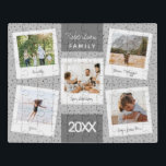 Moderne en unieke familiekollage en -onderschrift puzzel<br><div class="desc">Deze unieke en moderne prints van de vlekfamilie montage collage puzzle kenmerkt een ruimte voor u om uw eigen vijf fotoprints, met een eenvoudig wit camera lijst en een titel voor elk afbeelding toe te voegen. Deze trendy en eenvoudige, gepersonaliseerde foto is het perfecte geheugencadeau voor elke moeder, grootmoeder of...</div>