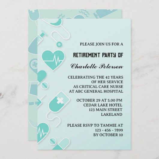 Moderne en unieke rustpartij kaart (Voorkant / Achterkant)