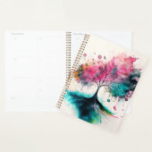 Moderne en vette mystieke boom (blauw, roze, oranj planner (Display)