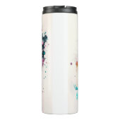 Moderne en vette mystieke boom (blauw, roze, oranj thermosbeker (Achterkant)