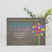 Moderne en vlinderbloemige regenboog — Showuitnodi Kaart (Staand voorkant)