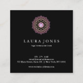 Moderne Energie Healing Lotus Mandala Om Symbool Vierkante Visitekaartje (Achterkant)