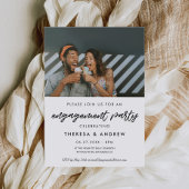 Moderne Engagement party fotouitnodiging Kaart