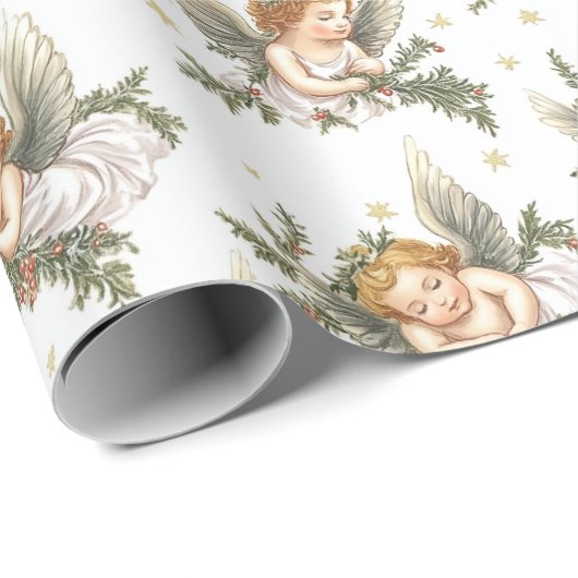 Moderne engelen patroon cadeaupapier (Rol Hoek)