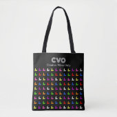 Moderne engelenpatroon aangepaste tekst initials tote bag (Voorkant)