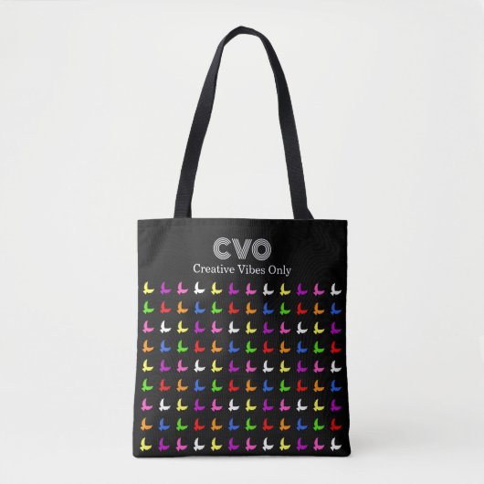 Moderne engelenpatroon aangepaste tekst initials tote bag (Voorkant)