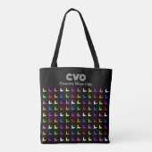 Moderne engelenpatroon aangepaste tekst initials tote bag (Achterkant)