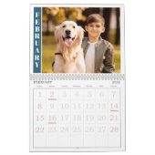 Moderne Enige Foto per Maand en Collage op Hoesje Kalender (Feb 2026)