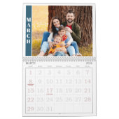 Moderne Enige Foto per Maand en Collage op Hoesje Kalender (Mar 2026)
