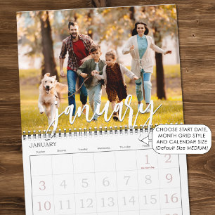 Moderne enkele foto- en omslagcollage op maat gema kalender