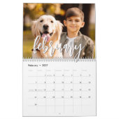 Moderne Enkele Foto Script Aangepast Kalender (Feb 2027)
