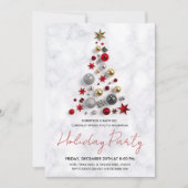 Moderne Enterprise Xmas Tree Holiday Party Marble Kaart (Voorkant)