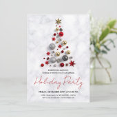 Moderne Enterprise Xmas Tree Holiday Party Marble Kaart (Staand voorkant)