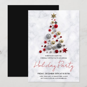 Moderne Enterprise Xmas Tree Holiday Party Marble Kaart