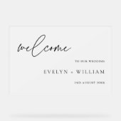 Moderne Entree Frosted Welkom Bruiloft Acryl Bord (Voorkant)