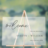 Moderne Entree Frosted Welkom Bruiloft Acryl Bord (Neutraal)