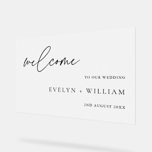 Moderne Entree Frosted Welkom Bruiloft Acryl Bord (Hoek)