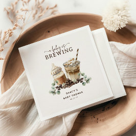 Moderne 'Er brouwt zich een baby' koffie baby show Servet