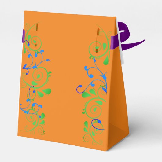 Moderne erwten in een pod Oranje drieling gezamenl Bedankdoosjes (Achterkant)