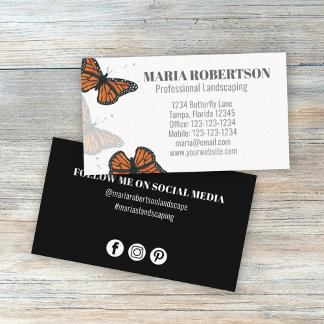 Moderne eslegant chic Butterflies sociale media Visitekaartje