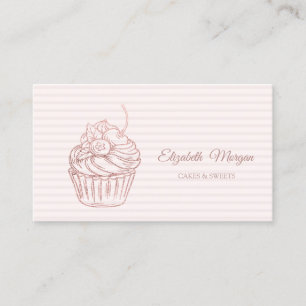 Moderne eslegant Cupcake, Sweets, Striped Visitekaartje
