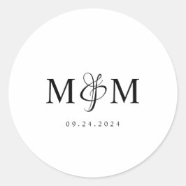 Moderne eslegant monogram bruiloft Envelope Seal Ronde Sticker