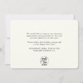 Moderne eslegant Typografie Thankful Business Logo Feestdagenkaart (Achterkant)