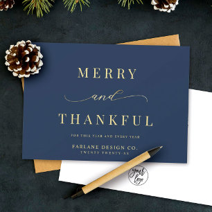 Moderne eslegant Typografie Thankful Business Logo Feestdagenkaart