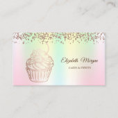 Moderne eslegante cupcake, Sweets, bakkerij hologr Visitekaartje (Voorkant)